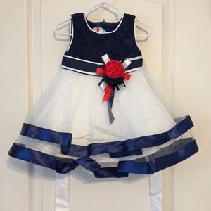 Baby Girl Blue and White Dress